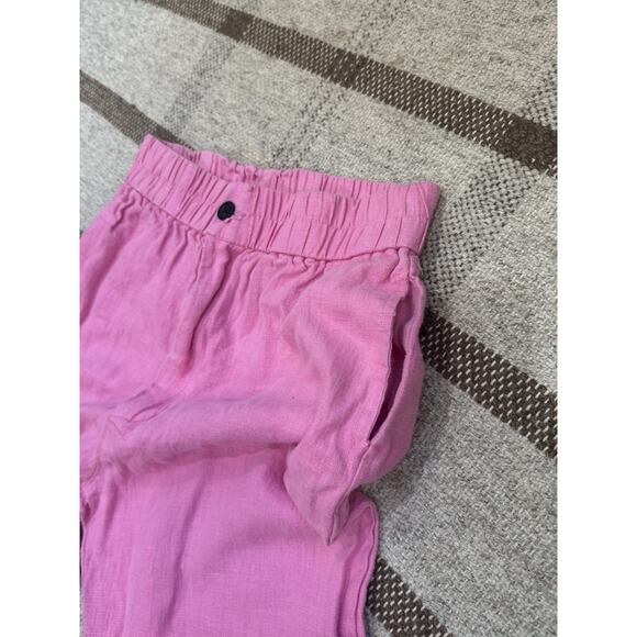 Nooworks Wide Leg Crop Linen Pants Hot Pink Women’s Medium - Picture 9 of 12